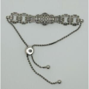 Sterling Silver Ross-Simon Diamond Bolo Bracelet